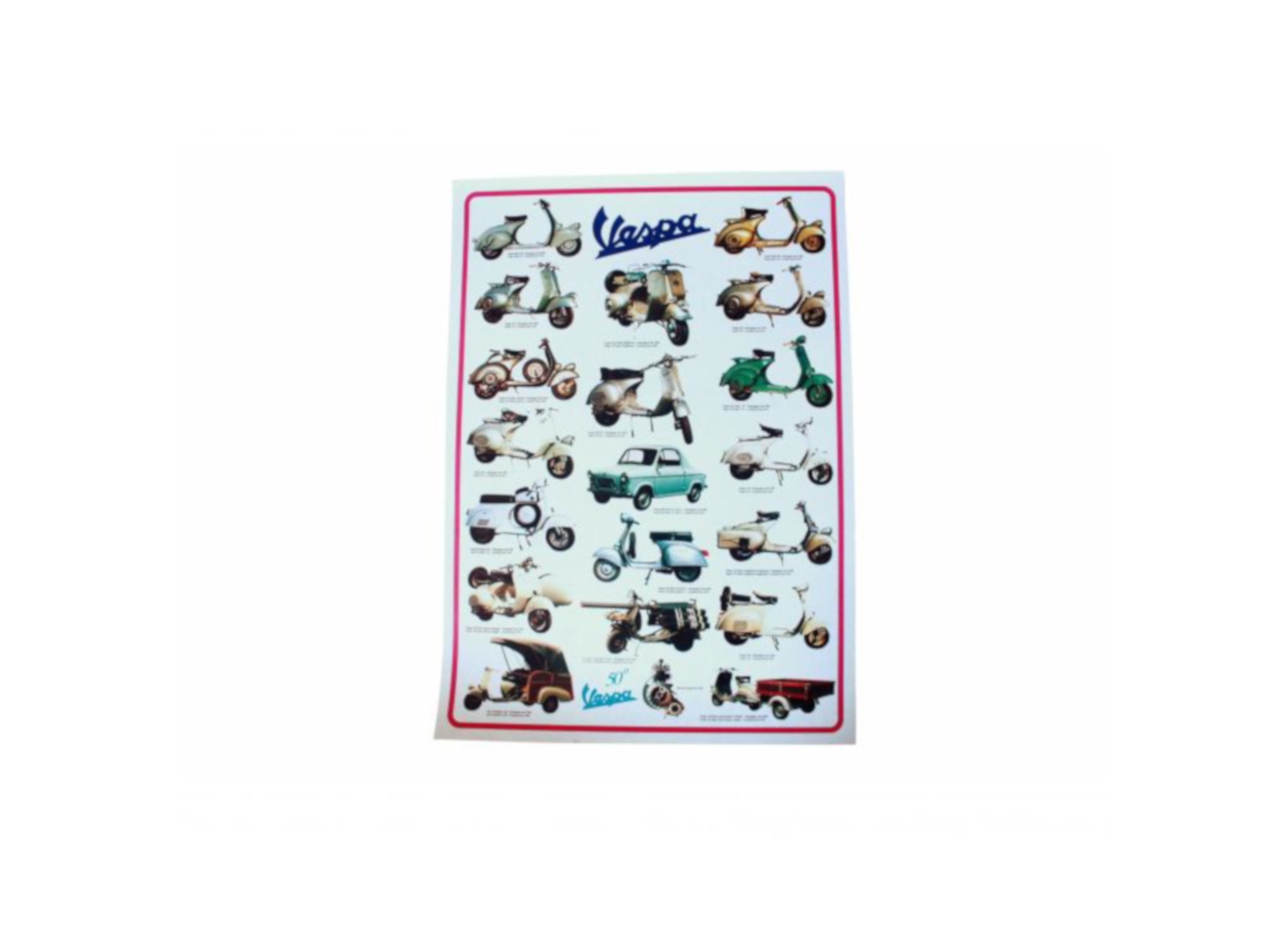 POSTER VESPA SCRITTA BLU